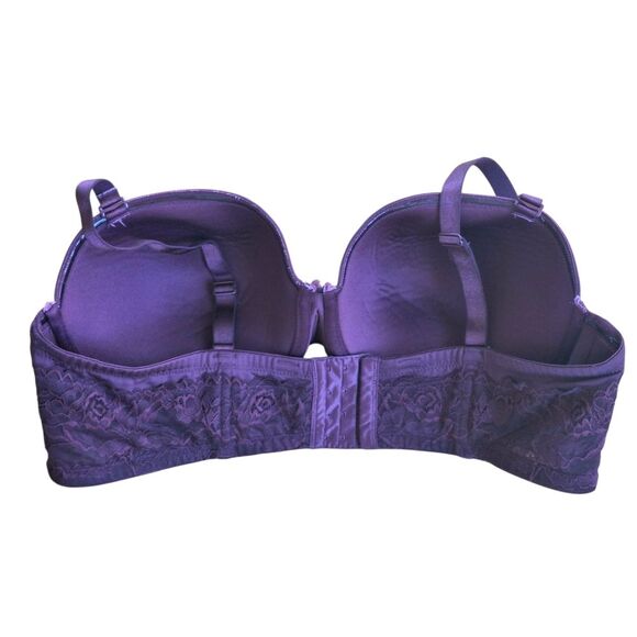 Torrid Curve Bombshell Everyday Strapless Push-Up Bra Convertible 46DD Purple - Picture 7 of 16